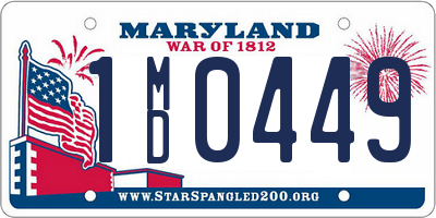 MD license plate 1MD0449