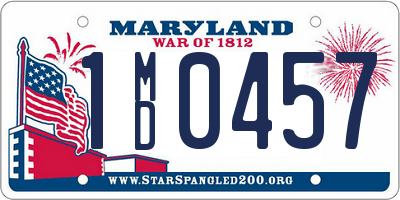 MD license plate 1MD0457