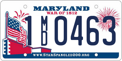 MD license plate 1MD0463