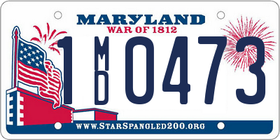 MD license plate 1MD0473