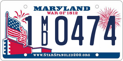 MD license plate 1MD0474