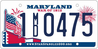 MD license plate 1MD0475