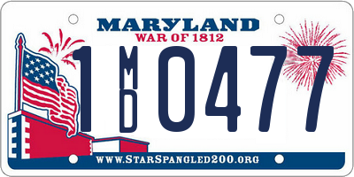 MD license plate 1MD0477