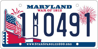 MD license plate 1MD0491