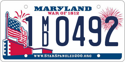 MD license plate 1MD0492