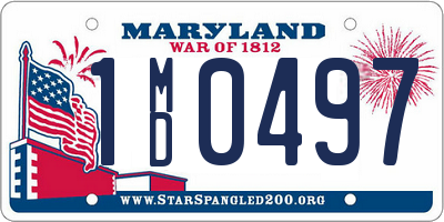 MD license plate 1MD0497