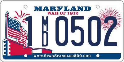 MD license plate 1MD0502