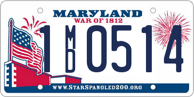 MD license plate 1MD0514