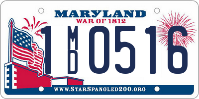 MD license plate 1MD0516