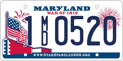 MD license plate 1MD0520