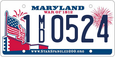 MD license plate 1MD0524