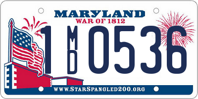 MD license plate 1MD0536