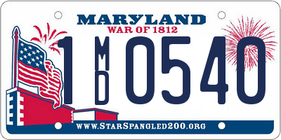 MD license plate 1MD0540