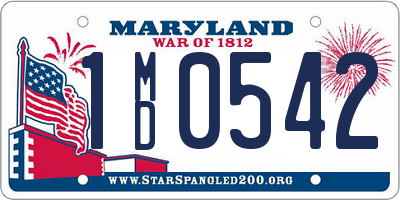 MD license plate 1MD0542