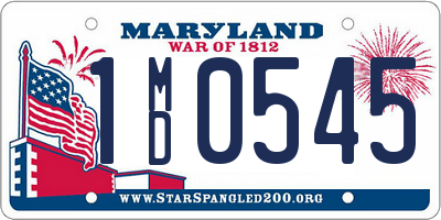 MD license plate 1MD0545