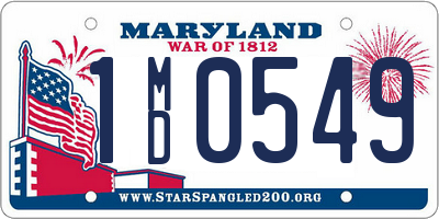 MD license plate 1MD0549