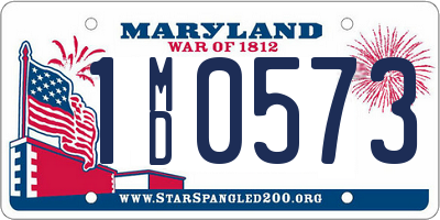 MD license plate 1MD0573