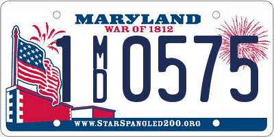 MD license plate 1MD0575