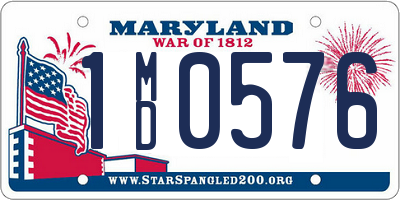 MD license plate 1MD0576