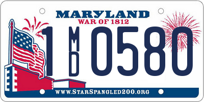 MD license plate 1MD0580