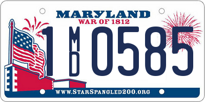 MD license plate 1MD0585