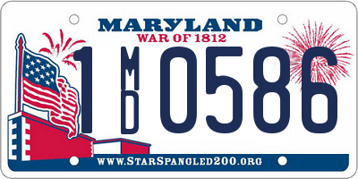 MD license plate 1MD0586