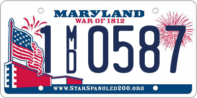 MD license plate 1MD0587