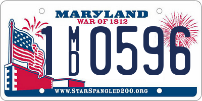 MD license plate 1MD0596