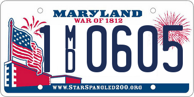 MD license plate 1MD0605