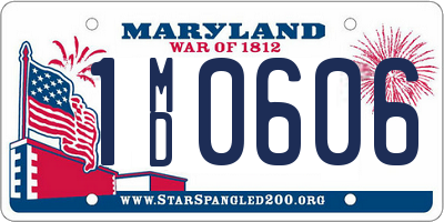 MD license plate 1MD0606