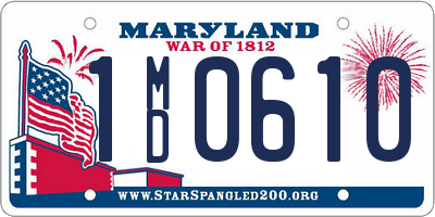 MD license plate 1MD0610