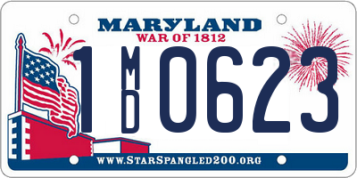 MD license plate 1MD0623