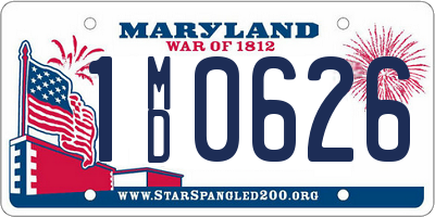 MD license plate 1MD0626