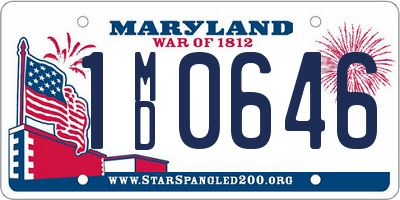 MD license plate 1MD0646