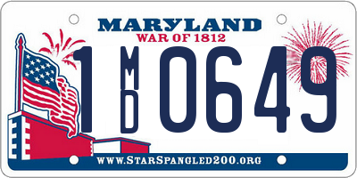 MD license plate 1MD0649