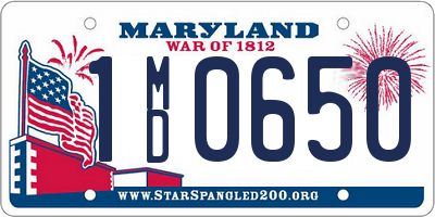 MD license plate 1MD0650