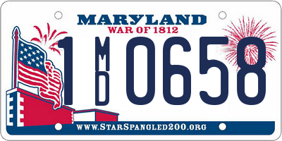 MD license plate 1MD0658