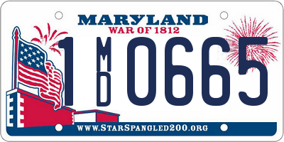 MD license plate 1MD0665