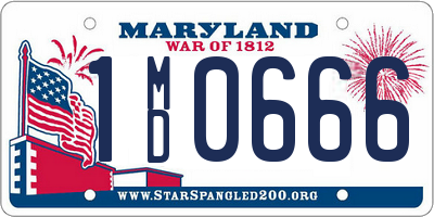 MD license plate 1MD0666