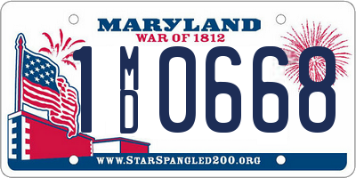 MD license plate 1MD0668