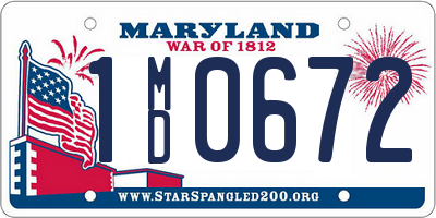 MD license plate 1MD0672