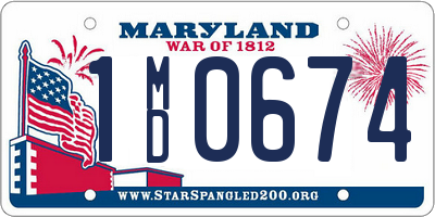 MD license plate 1MD0674