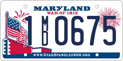 MD license plate 1MD0675