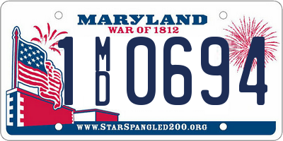 MD license plate 1MD0694