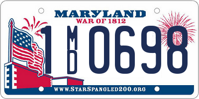 MD license plate 1MD0698