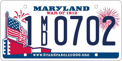 MD license plate 1MD0702