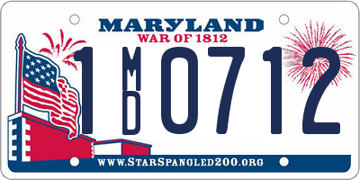 MD license plate 1MD0712