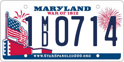 MD license plate 1MD0714