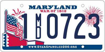 MD license plate 1MD0723