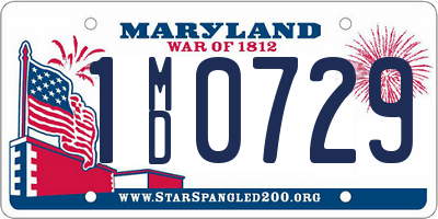 MD license plate 1MD0729